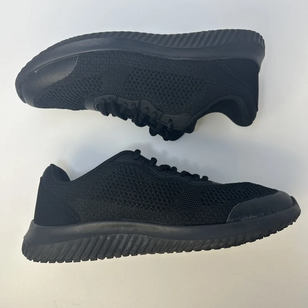 TredSafe 'Callie' Women's Slip Resistant Shoes Size 9.5 Black Lace Up‎ Knitted